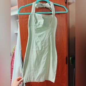 Princess Polly Sage Green Halter Bodycon Dress